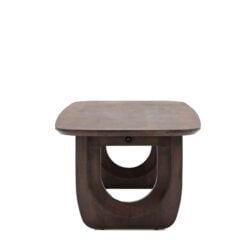 Boho Rustic Solid Dark Walnut Brown Mango Wood Arch Coffee Table 120cm