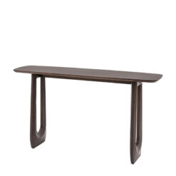 Boho Rustic Solid Dark Walnut Brown Mango Wood Arch Console Table 150cm
