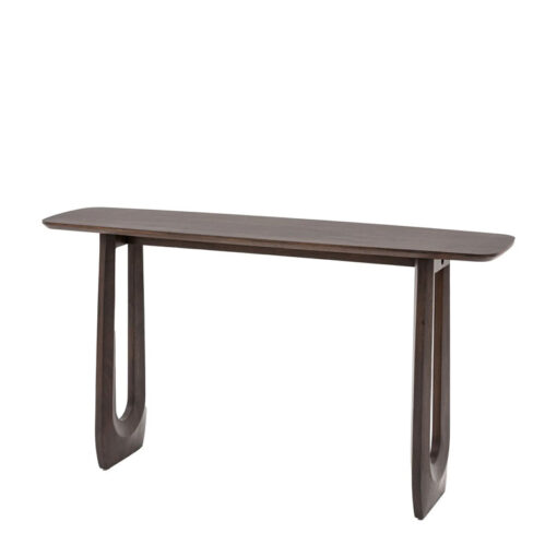Boho Rustic Solid Dark Walnut Brown Mango Wood Arch Console Table 150cm