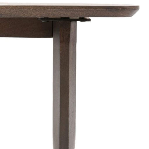 Boho Rustic Solid Dark Walnut Brown Mango Wood Arch Dining Bench 120cm