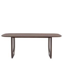 Boho Rustic Solid Dark Walnut Brown Mango Wood Arch Dining Table 200cm