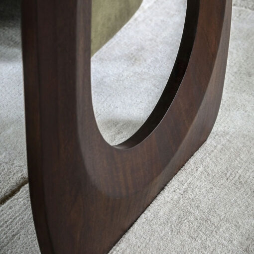 Boho Rustic Solid Dark Walnut Brown Mango Wood Arch Dining Table 200cm