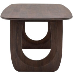 Boho Rustic Solid Dark Walnut Brown Mango Wood Arch Dining Table 200cm