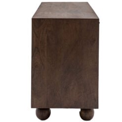 Boho Rustic Solid Dark Walnut Brown Mango Wood Arch Large Sideboard 166cm