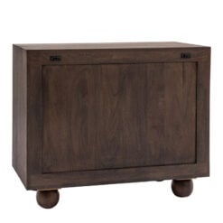 Boho Rustic Solid Dark Walnut Brown Mango Wood Arch Small Sideboard 85cm