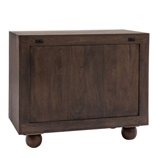 Boho Rustic Solid Dark Walnut Brown Mango Wood Arch Small Sideboard 85cm