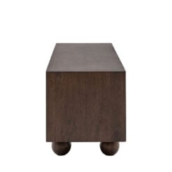 Boho Rustic Solid Dark Walnut Brown Mango Wood Arch TV Stand 140cm