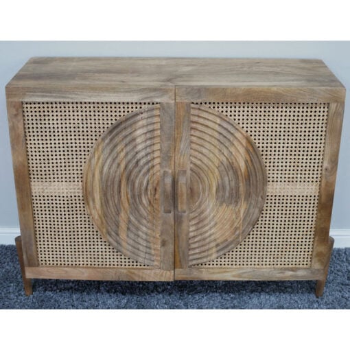 Boho Rustic Solid Light Mango Wood And Rattan Carved Sideboard Cabinet Boho Rustic Solid Light Mango Wood And Rattan Carved Sideboard Cabinet