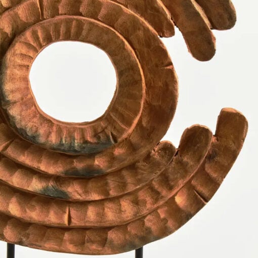Boho Rustic Solid Mango Wood Abstract Rings Sculpture Home Decor Accessory 48cm