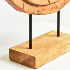 Boho Rustic Solid Mango Wood Abstract Rings Sculpture Home Decor Accessory 48cm