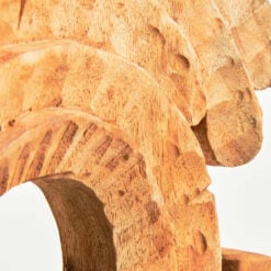Boho Rustic Solid Mango Wood Abstract Rings Sculpture Home Decor Accessory 48cm