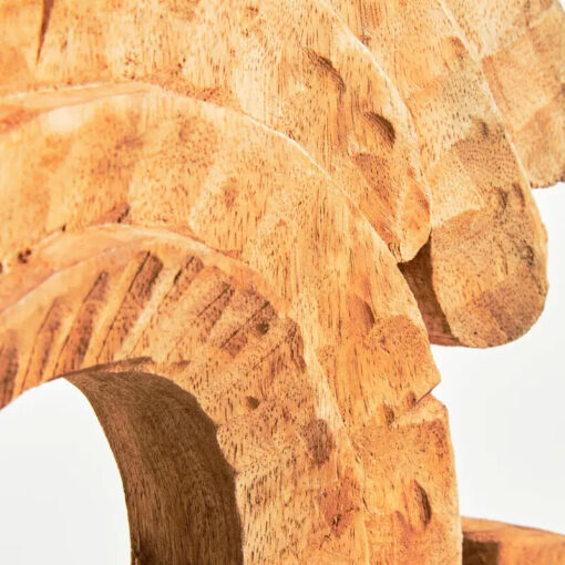 Boho Rustic Solid Mango Wood Abstract Rings Sculpture Home Decor Accessory 48cm