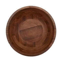 Boho Rustic Solid Mango Wood Embossed Serving Decorative Large Bowl 35cm