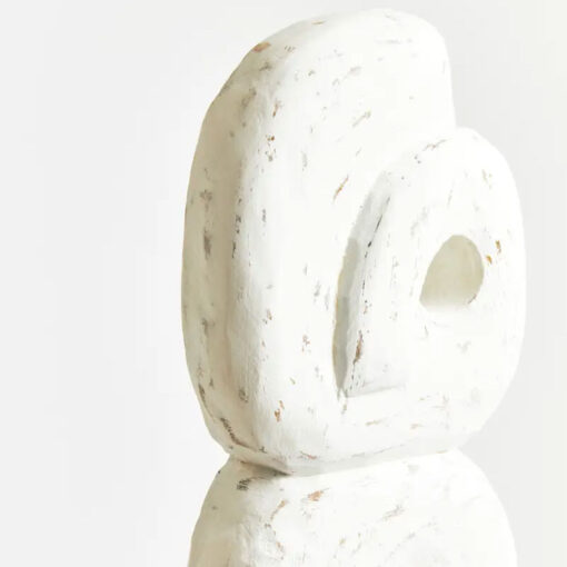 Boho Rustic White Solid Mango Wood Abstract Rings Sculpture Home Decor Accessory 61cm