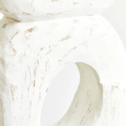 Boho Rustic White Solid Mango Wood Abstract Rings Sculpture Home Decor Accessory 61cm