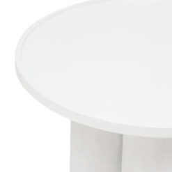 Boho Rustic White Washed Solid Mango Wood Columns Coffee Table