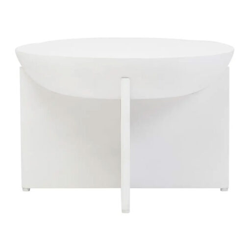 Boho Rustic White Washed Solid Mango Wood Geometric Coffee Table