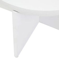 Boho Rustic White Washed Solid Mango Wood Geometric Coffee Table