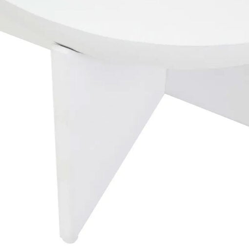 Boho Rustic White Washed Solid Mango Wood Geometric Coffee Table