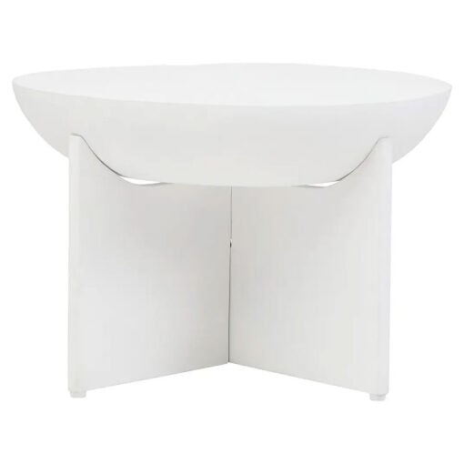 Boho Rustic White Washed Solid Mango Wood Geometric Coffee Table