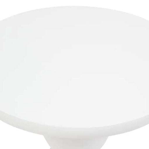 Boho Rustic White Washed Solid Mango Wood Geometric Column Side Table