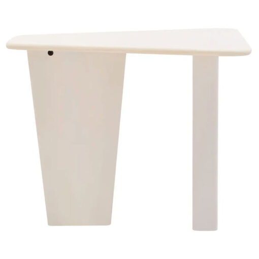 Boho Rustic White Washed Solid Mango Wood Pedestal Coffee Table Side Table