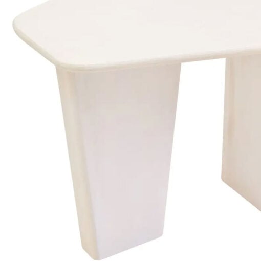 Boho Rustic White Washed Solid Mango Wood Pedestal Coffee Table Side Table