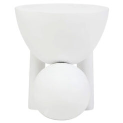Boho Rustic White Washed Solid Mango Wood Sculptural Ball Side Table