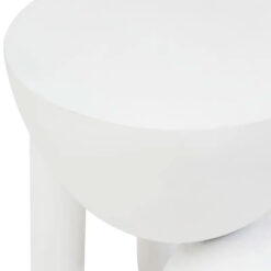 Boho Rustic White Washed Solid Mango Wood Sculptural Ball Side Table