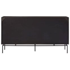 Boho Solid Black Mango Wood 2 Door 2 Drawer 1 Shelf Large Sideboard 160cm