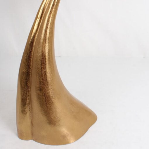 Gold Aluminium Metal Whale Tail Fin Animal Side Table End Table 55cm