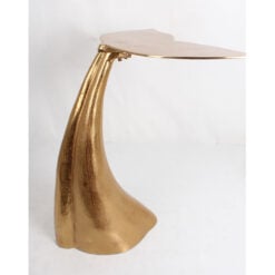 Gold Aluminium Metal Whale Tail Fin Animal Side Table End Table 55cm