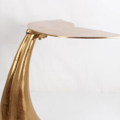 Gold Aluminium Metal Whale Tail Fin Animal Side Table End Table 55cm