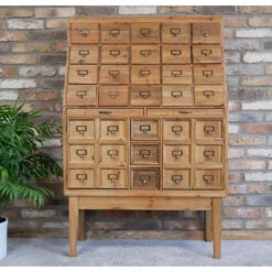 Industrial Boho Rustic Multi Drawer Apothecary Solid Reclaimed Wood Cabinet