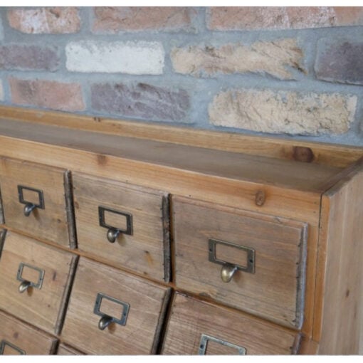 Industrial Boho Rustic Multi Drawer Apothecary Solid Reclaimed Wood Cabinet