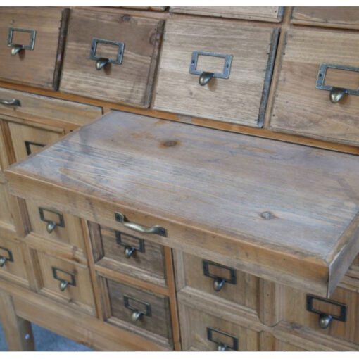 Industrial Boho Rustic Multi Drawer Apothecary Solid Reclaimed Wood Cabinet