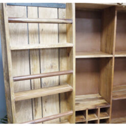 Industrial Rustic Large Solid Mango Wood 2 Door Cabinet With Wheels 180cm