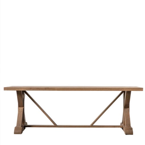 Rustic Country Farmhouse Solid Light Mango Wood 8 Seater Dining Table 220cm