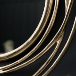 Art Deco Looping Circles Satin Gold Metal Wall Mirror 66cm