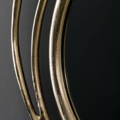 Art Deco Looping Circles Satin Gold Metal Wall Mirror 66cm