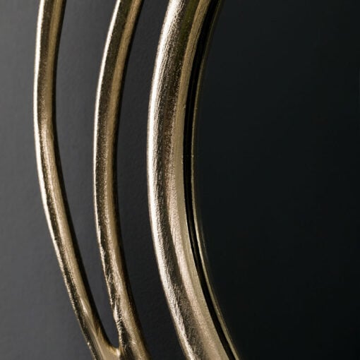 Art Deco Looping Circles Satin Gold Metal Wall Mirror 66cm