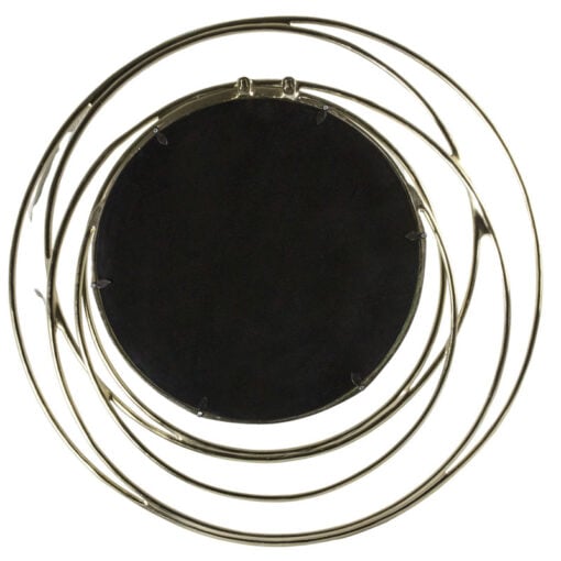 Art Deco Looping Circles Satin Gold Metal Wall Mirror 66cm