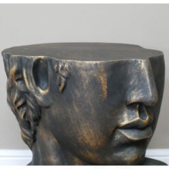 Boho Black And Gold Resin David Head Bust Side Table