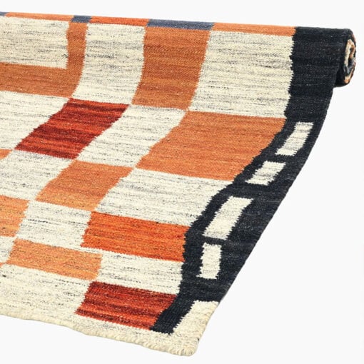Boho Handwoven Cotton And Wool Colourful Pattern Kilim Carpet 230cm