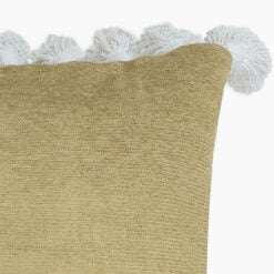 Boho Handwoven Cotton Muted Mustard Filled Cushion With Off White Tassels 50cm