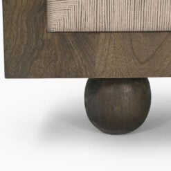 Boho Japandi Ash Grey Coloured Solid Mango Wood And Woven Jute Sideboard 145cm