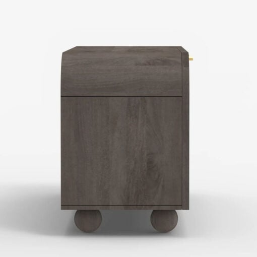 Boho Japandi Ash Grey Coloured Solid Mango Wood And Woven Jute Sideboard 145cm