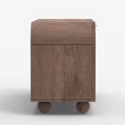 Boho Japandi Walnut Coloured Solid Mango Wood And Woven Jute Arched Sideboard 145cm