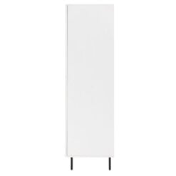 Boho Scandi White Wood And Black Metal 2 Scalloped Door Wardrobe 178cm