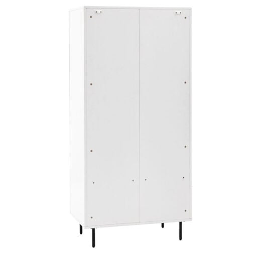 Boho Scandi White Wood And Black Metal 2 Scalloped Door Wardrobe 178cm